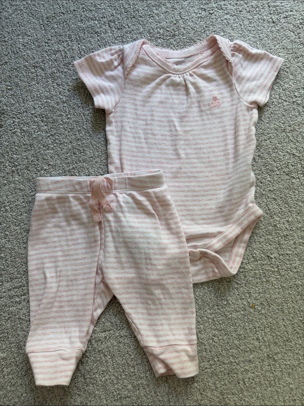 GAP Baby Pink and White Striped Set